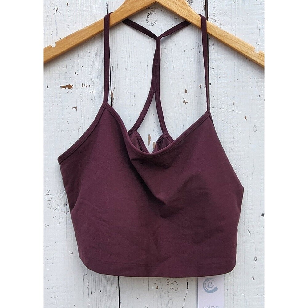 Johnny Was Calme Endurance Crossback Cami Sports Bra Sz XL Burgundy Purple